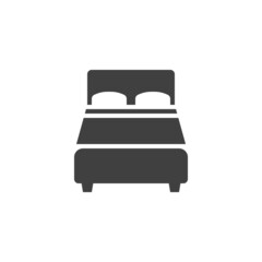 Double bed vector icon