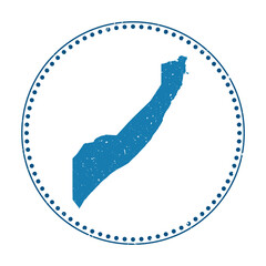 Somalia sticker. Travel rubber stamp with map of country, vector illustration. Can be used as insignia, logotype, label, sticker or badge of Somalia.