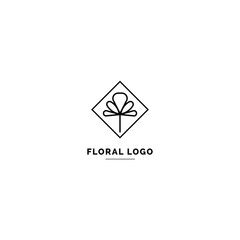 Simple and clean floral logo template. Minimal style logo for business and branding identity.