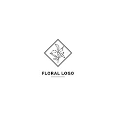 Simple and clean floral logo template. Minimal style logo for business and branding identity.