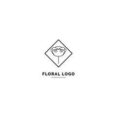 Simple and clean floral logo template. Minimal style logo for business and branding identity.