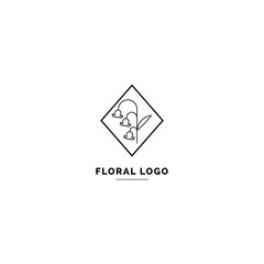 Simple and clean floral logo template. Minimal style logo for business and branding identity.