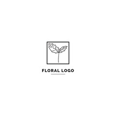Simple and clean floral logo template. Minimal style logo for business and branding identity.