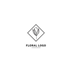 Simple and clean floral logo template. Minimal style logo for business and branding identity.