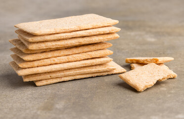 Grain crispbread. Diet food, low calorie foods.