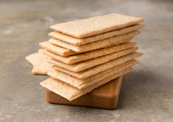 Grain crispbread. Diet food, low calorie foods.