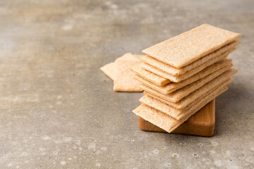 Grain crispbread. Diet food, low calorie foods.