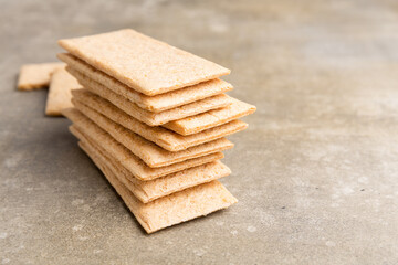 Grain crispbread. Diet food, low calorie foods.