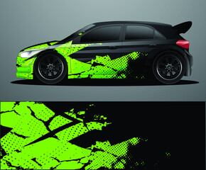 Rally car decal graphic wrap vector, abstract background