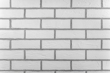 White color brick wall for brickwork background and texture