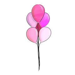 pink heart balloons