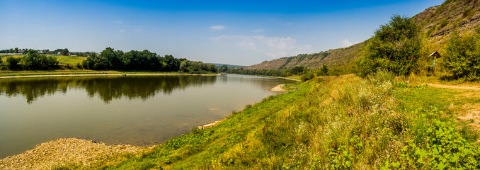 Fototapeta na wymiar Dnister river landscape, National Nature Park Dnister Canyon, Ukraine