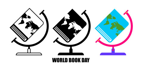 world book and copyright day, logo , icon ,flat design, vector