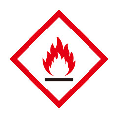 Flammable vector sign on white background