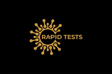 Covid rapid test delivery logo design vector. Heath care illustration design. 