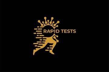Covid rapid test delivery logo design vector. Heath care illustration design. 