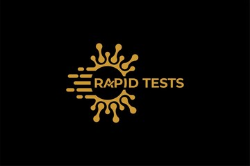 Covid rapid test delivery logo design vector. Heath care illustration design. 