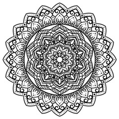 マンダラアート(線画・花)