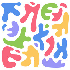 hand drawn greasy drops liquid shapes background