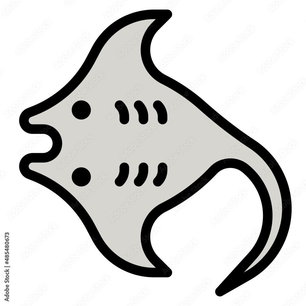 Sticker mantaray line icon