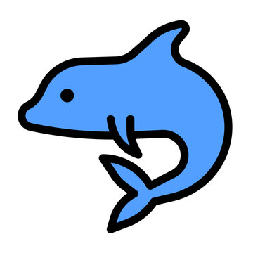 recommend clip art: dolphin line icon