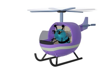 Blue Bee and Helicopter