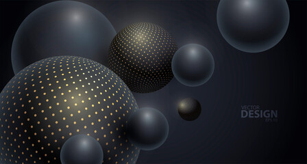 Abstract dark background with geometric round shapes.