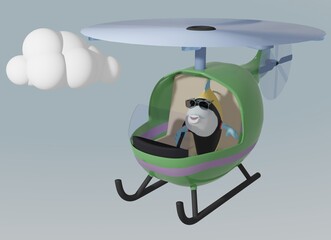 Fish and Helicopter and cloud