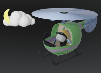 Fish and Helicopter and night