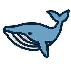 whale two tone icon