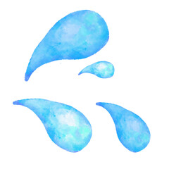 雨　雫　天気　水彩　傘　てるてる坊主　曇