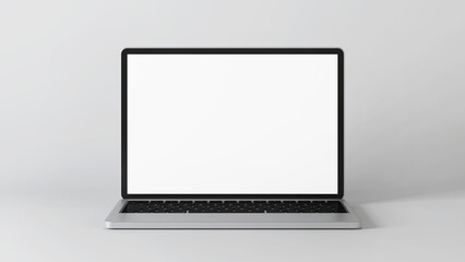 Laptop on an empty background.. Mockup. 3D rendering.
