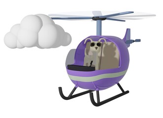 Dog and Helicopter and Cloud