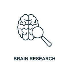 Brain Research icon. Line element from psychotherapy collection. Linear Brain Research icon sign for web design, infographics and more.