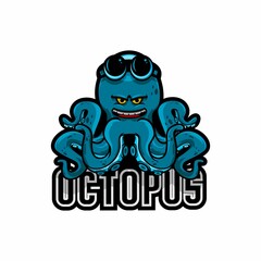 vector illustration of octopus logo, sport logo, template