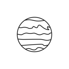 Planet Jupiter icon. Planet of solar system. High quality black vector illustration.