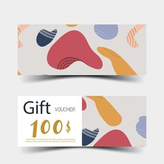 Luxurious gift vouchers set. Colorful design, on white background. Vector illustration EPS10.