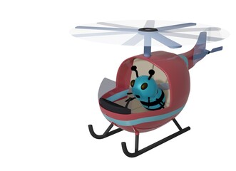 Blue Bee and Helicopter