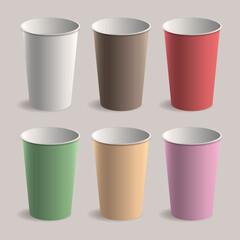 Colorful disposable cups vector image