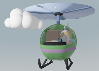 Fish and Helicopter and cloud