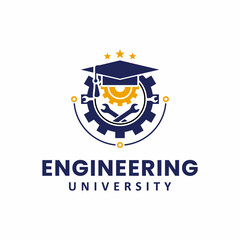 University Or School Engineering Emblem Logo design inspiration