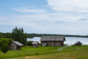 Obraz premium Kizhi Island, Russia. Ancient wooden religious architecture