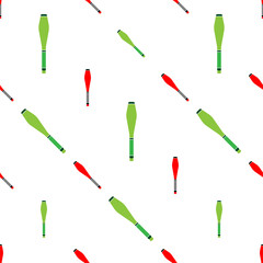 Juggling Clubs Icon Seamless Pattern, Club, Pin, Baton