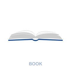 Book flat icon. Colored element sign from office tools collection. Flat Book icon sign for web design, infographics and more.