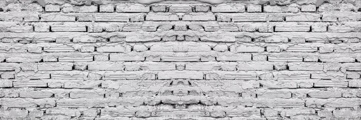 Old vintage retro style bricks wall for abstract panorama brick background and texture.