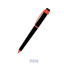 Pen flat icon. Colored element sign from office tools collection. Flat Pen icon sign for web design, infographics and more.