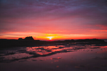 first light sunrise at the beach