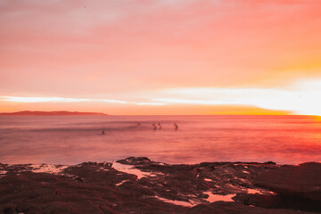 Fototapeta na wymiar sunrise surf session long exposure