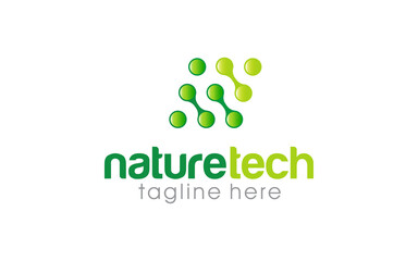 Illustration vector graphic of green nature technology logo design template