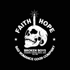 classic vintage candle on skull head vector logo design illustration with typography for your work logo,mascot,merchandise t-shirt,sticker,label design,poster,advertising business,company or brand